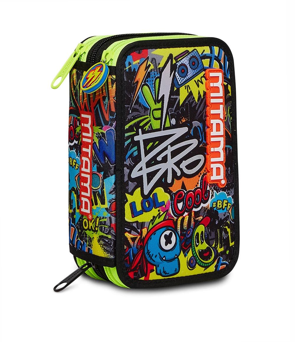 mitama-super-triplo-cool-bro-astuccio-scuola-3-scomparti-da-47-pezzi-nero image 1