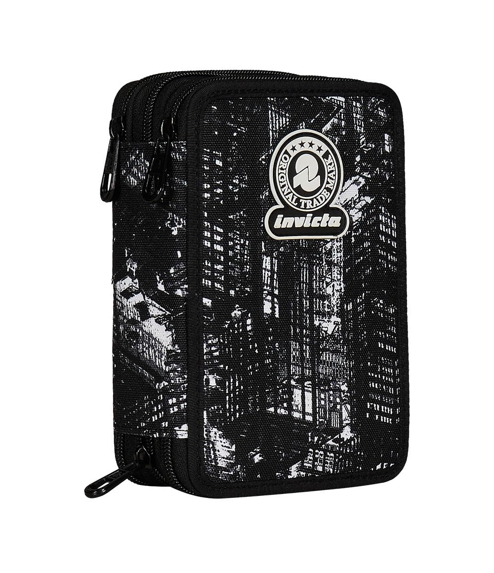 invicta-3-zip-fantasy-nero-astuccio-scuola-triplo-completo-44-pz image 1