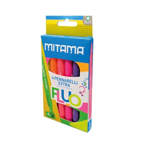 mitama-extra-fluo-pennarelli-punta-maxi-5-mm-astuccio-6-pz-neon image 5