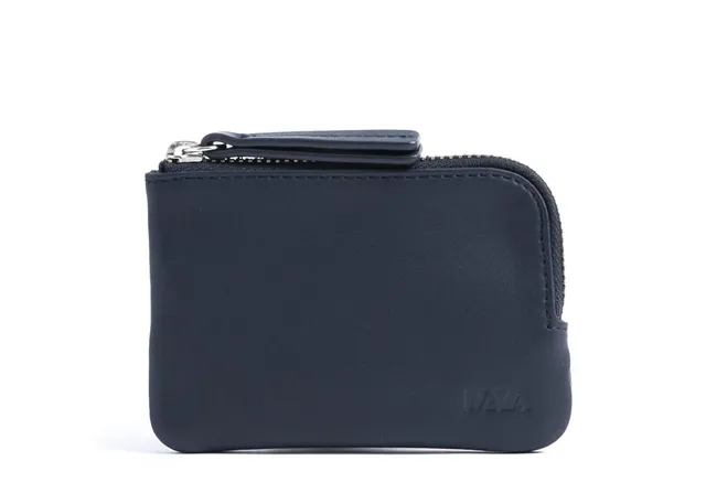 nava-design-smooth-portachiavi-portatessere-portamonete-zip-in-pelle-blu-7-x-11- image 1