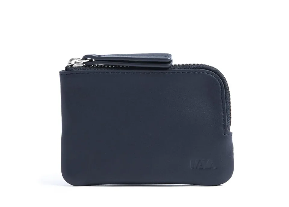 nava-design-smooth-portachiavi-portatessere-portamonete-zip-in-pelle-blu-7-x-11- image 1