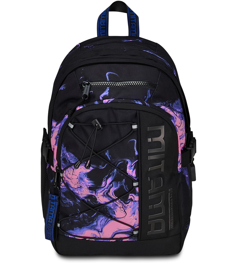 mitama-pink-smoke-zaino-triplo-scomparto-con-tasca-porta-pc-nero-rosa image 2