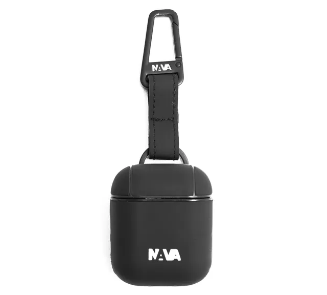 nava-design-combo-custodia-per-airpods-nera-4-x-5-cm-con-moschettone image 1