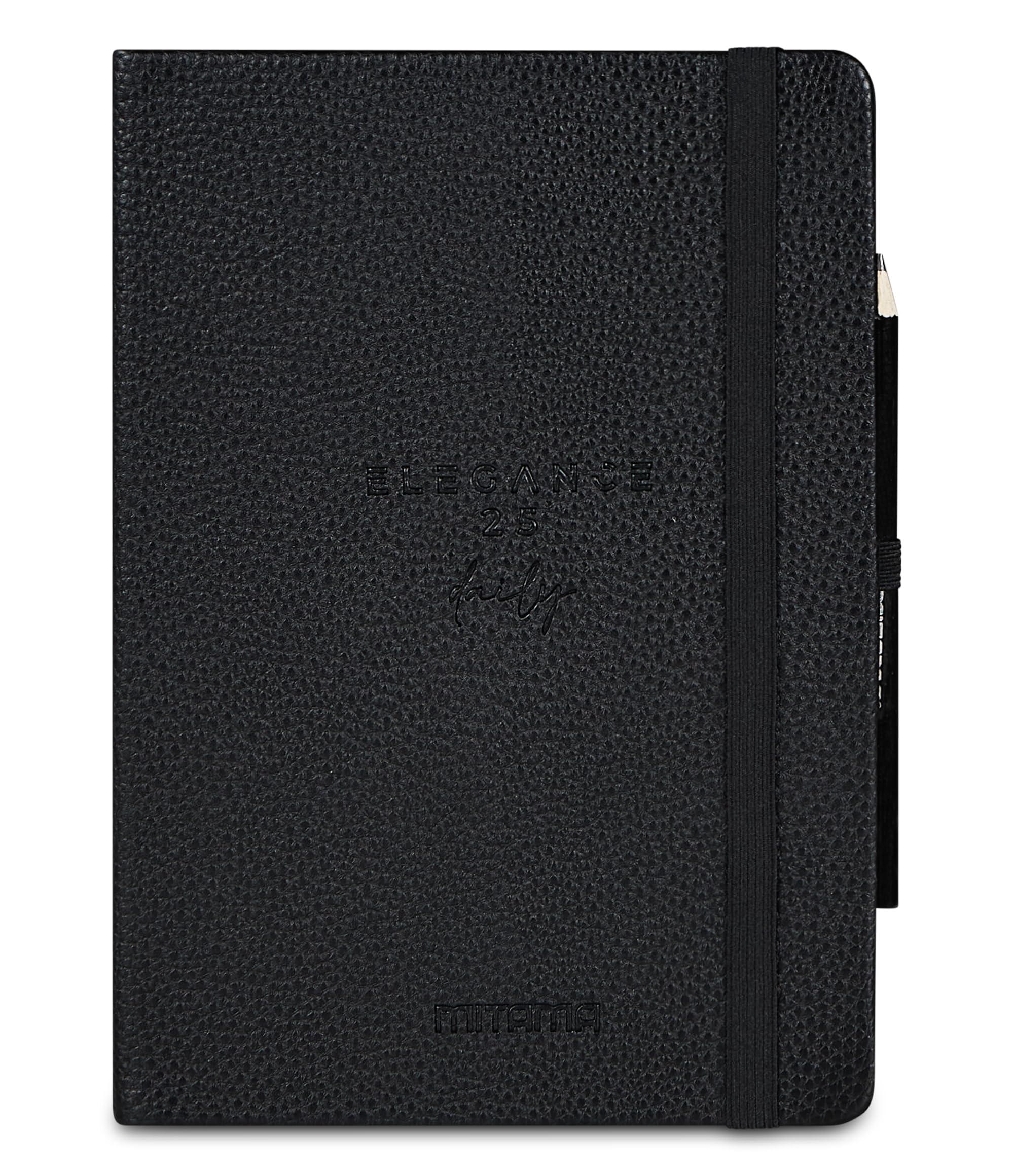 mitama-agenda-giornaliera-2026-elegance-eco-pelle-nero-15x21-cm image 1