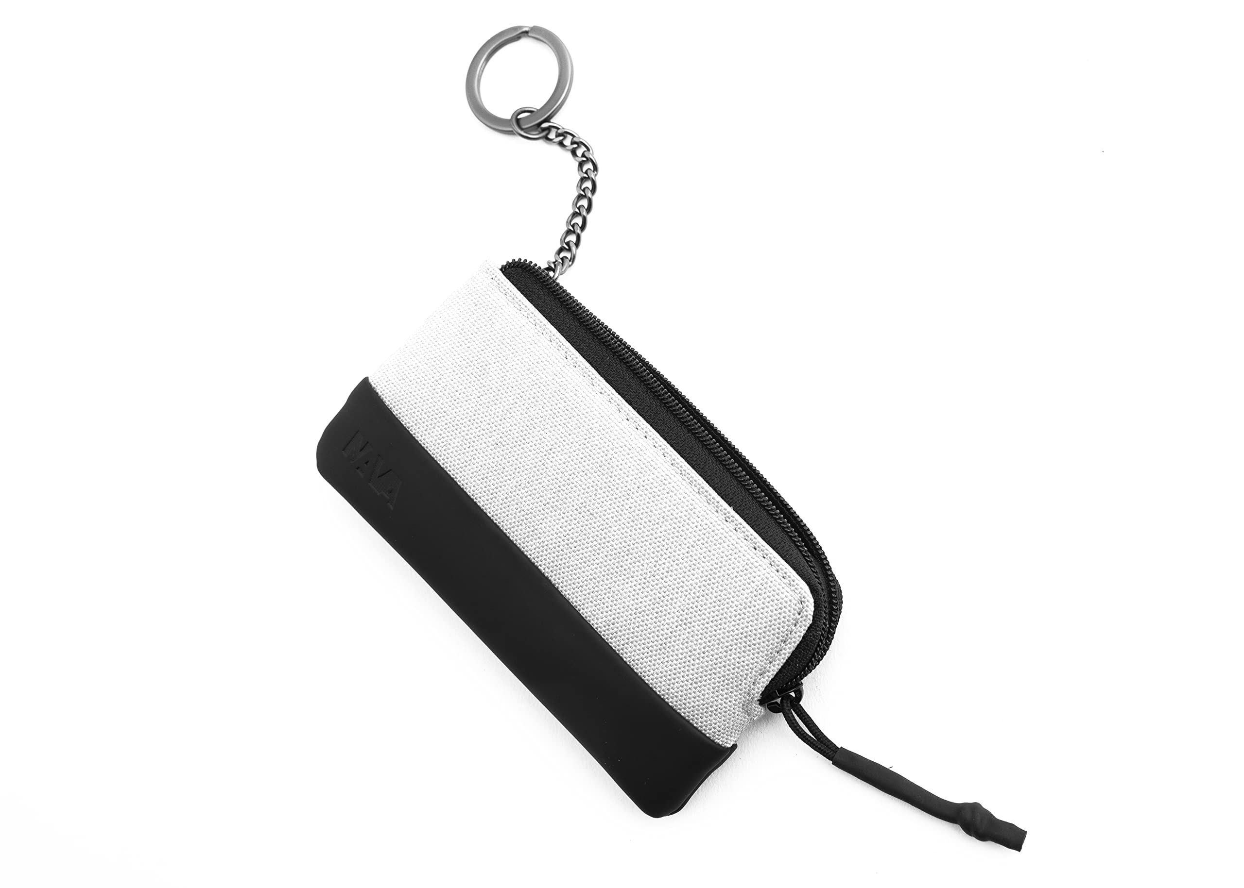 nava-design-twin-astuccio-con-zip-e-portachiavi-a-catena-bianco-7x12x1-cm image 5