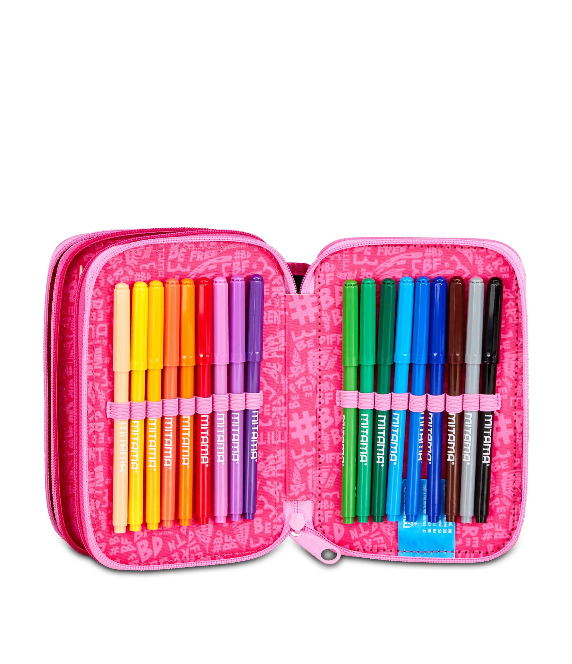 mitama-astuccio-scuola-3-scomparti-triplo-furrypink-47-pz-completo image 5