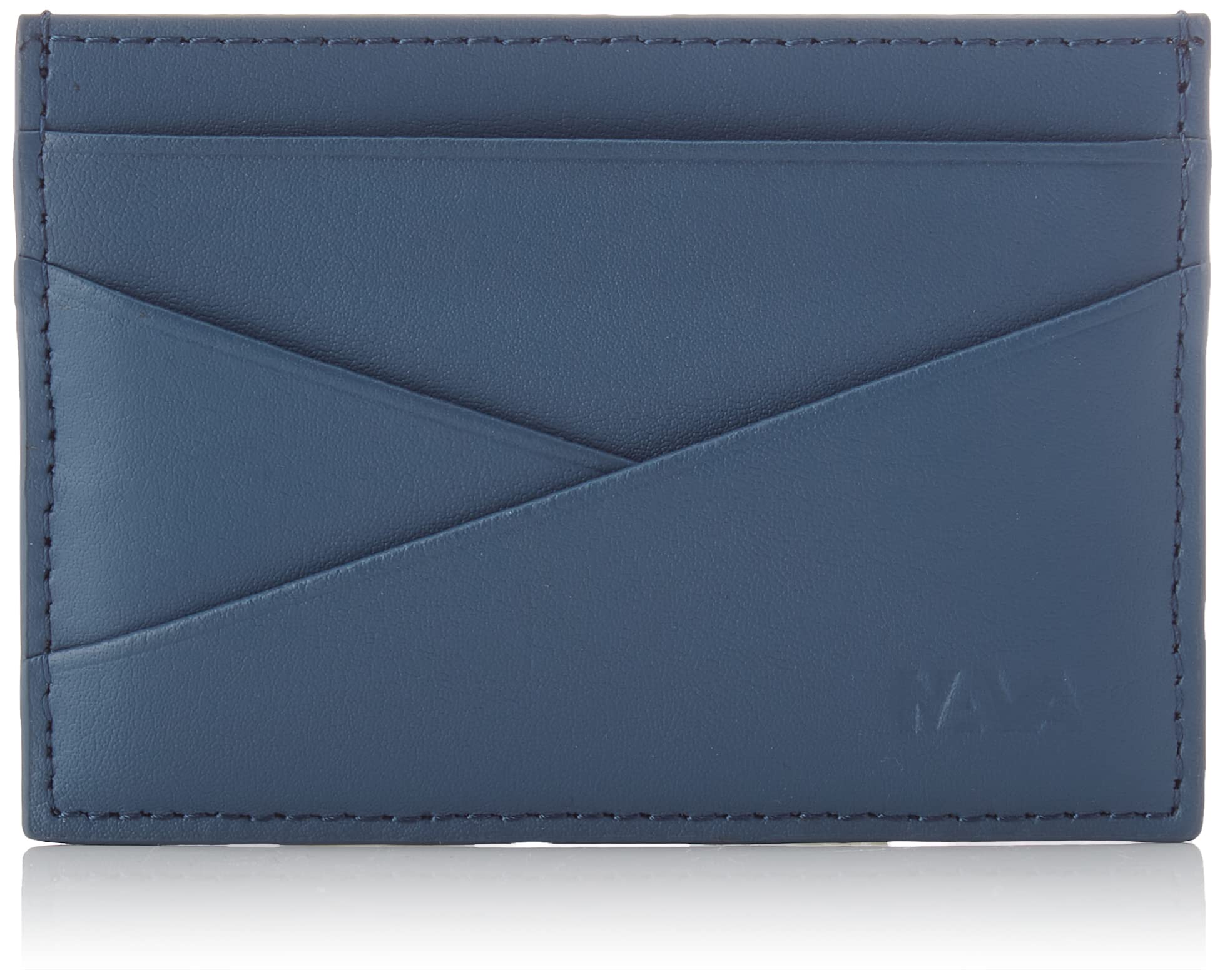nava-design-metric-porta-carte-di-credito-in-vera-pelle-blu-stellare image 1