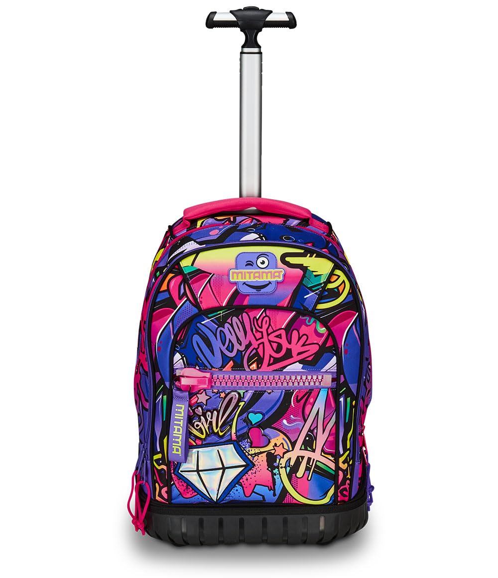 mitama-run-hip-hop-diamond-trolley-scuola-doppio-scomparto-viola-e-nero image 2