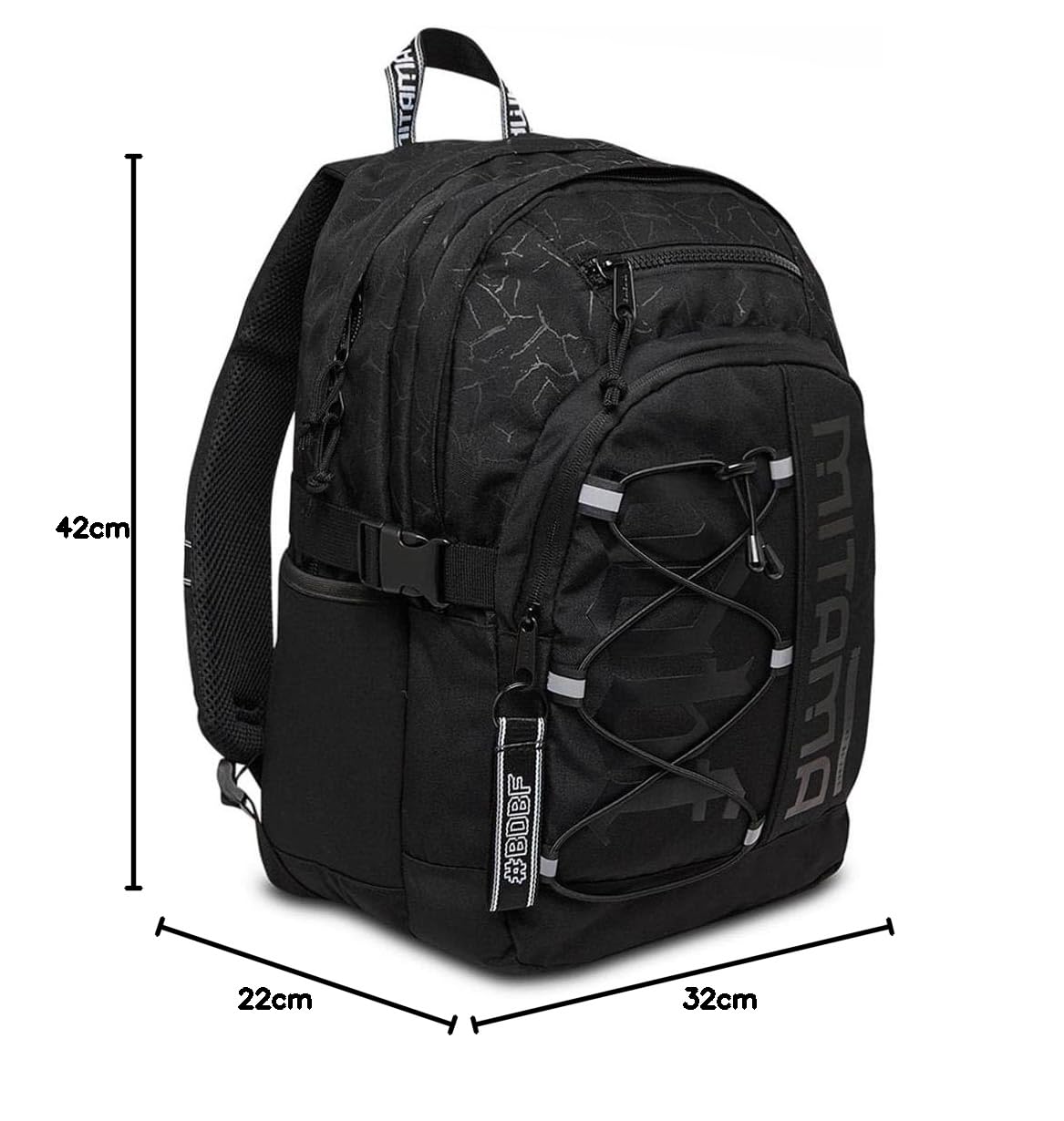 mitama-bdbf-black-cracks-zaino-scuola-nero-triplo-scomparto-impermeabile-con-usb image 8