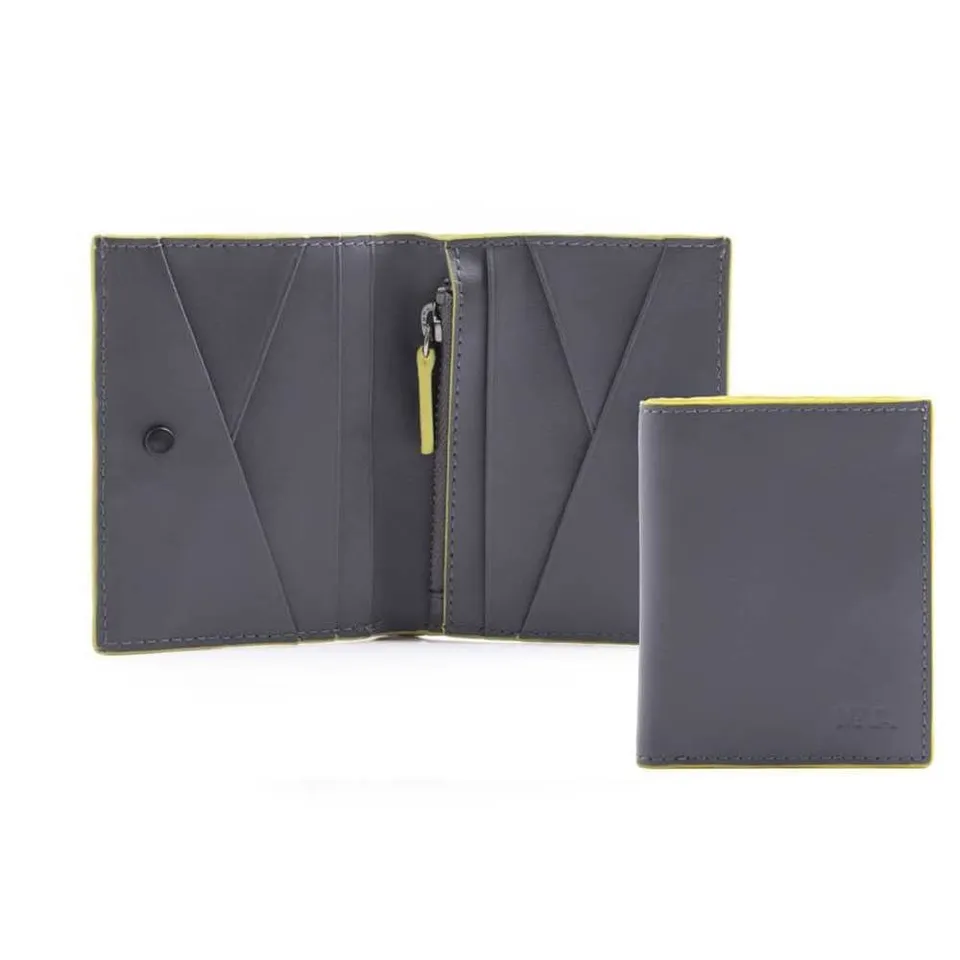 nava-design-metric-portafoglio-uomo-pelle-rfid-5-cc-zip-grigio-giallo-10-x-8-cm image 1