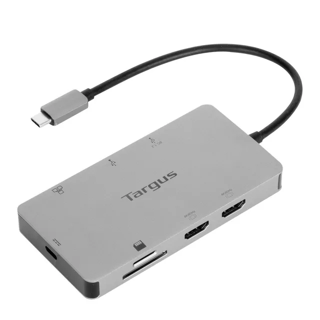 targus-stazione-docking-usb-c-dual-hdmi-4k-con-ricarica-pass-thru-100w-argento image 1