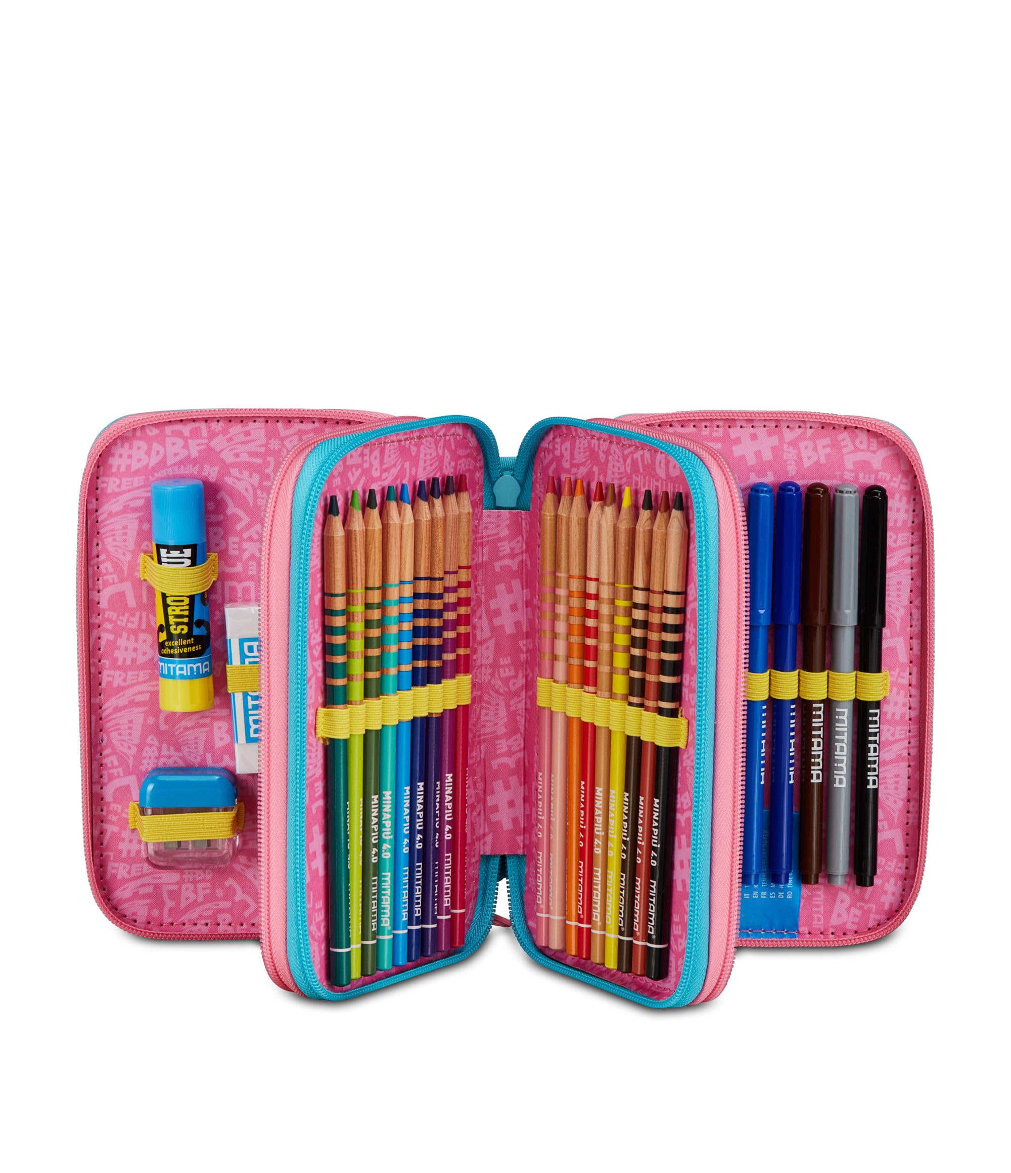 mitama-astuccio-scuola-3-scomparti-sweet-donuts-completo-47-pezzi image 2