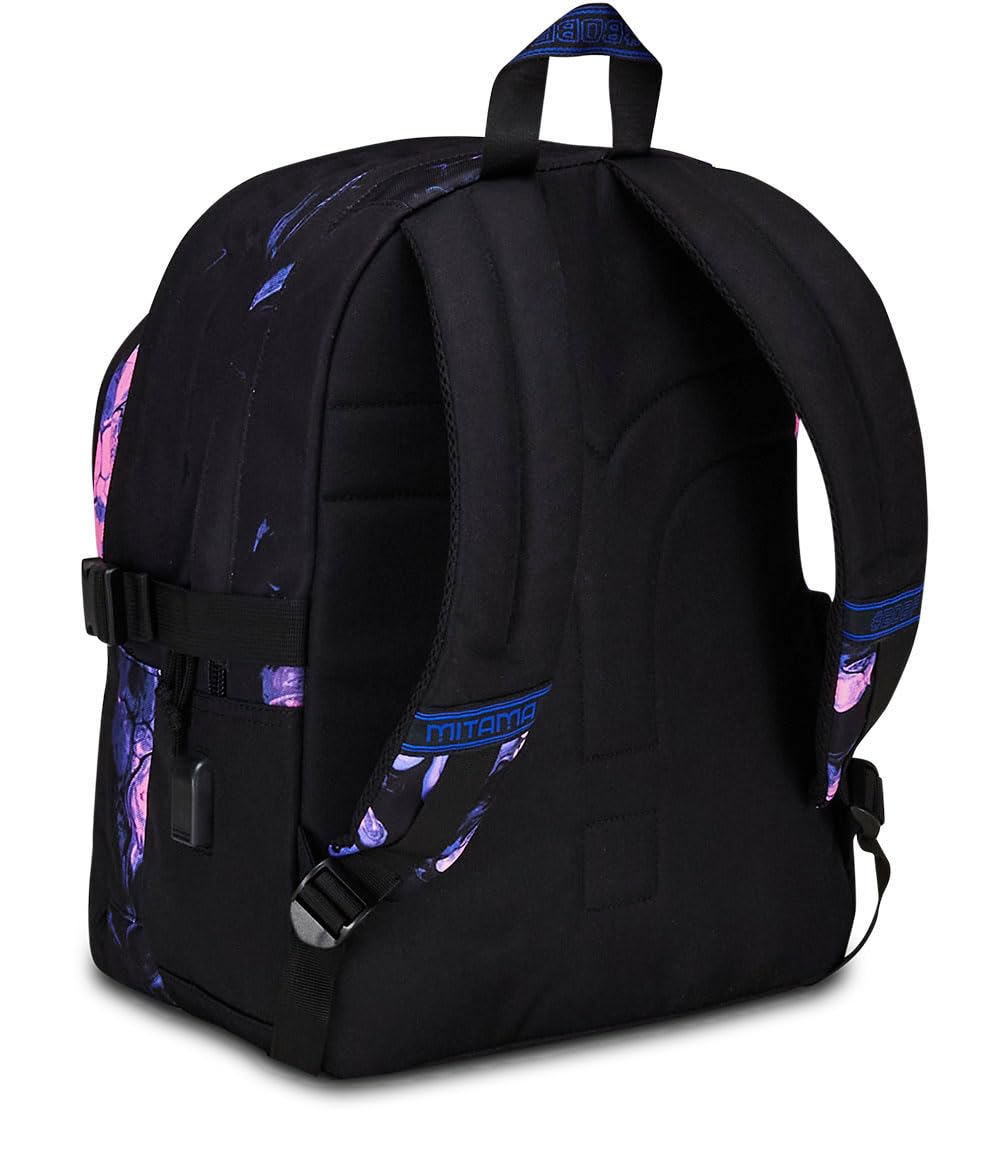 mitama-pink-smoke-zaino-triplo-scomparto-con-tasca-porta-pc-nero-rosa image 4