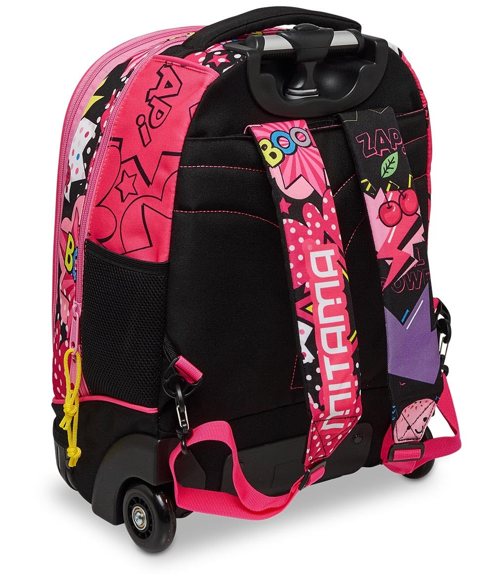 mitama-trolley-scuola-run-candy-boom-rosa-doppio-scomparto-33-l-impermeabile image 6