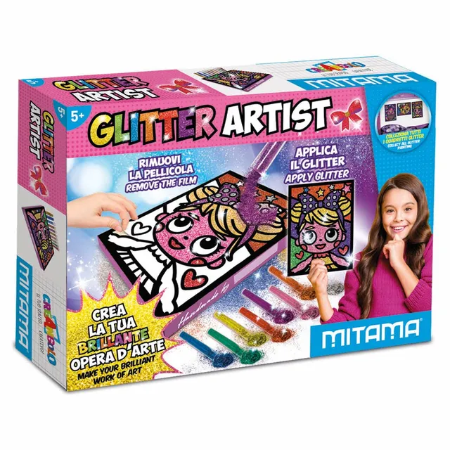 mitama-creangolo-glitter-artist-11-pz-quadretto-adesivo-bambolina image 1