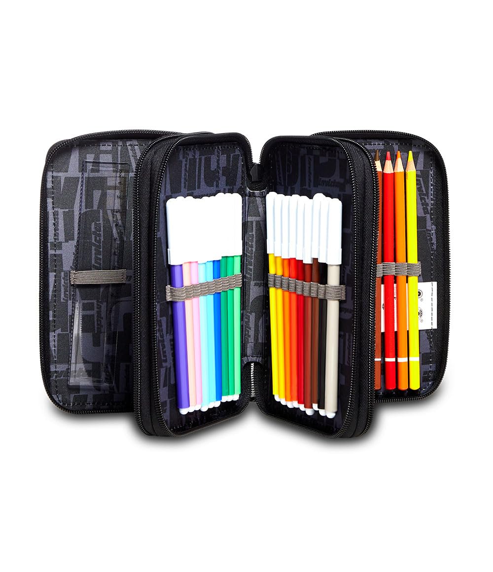invicta-astuccio-scuola-3-zip-verde-militare-completo image 2