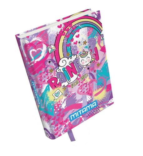 mitama-diario-scuola-bambina-10-mesi-15x20-cm-rosa-arcobaleno-con-stickers image 2