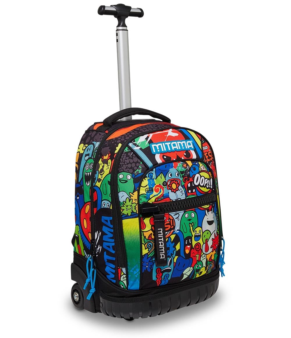 mitama-run-creatures-trolley-scuola-multicolore-doppio-scomparto-impermeabile image 1