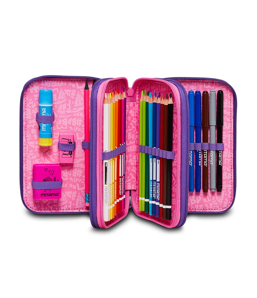 mitama-astuccio-scuola-3-scomparti-triplo-star-e-fun-multicolore-47-pz-incluso image 2