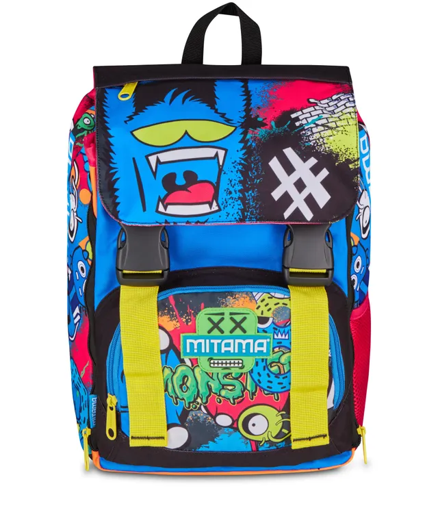 mitama-4zip-monstereye-zaino-scuola-elementare-estensibile-blu image 1