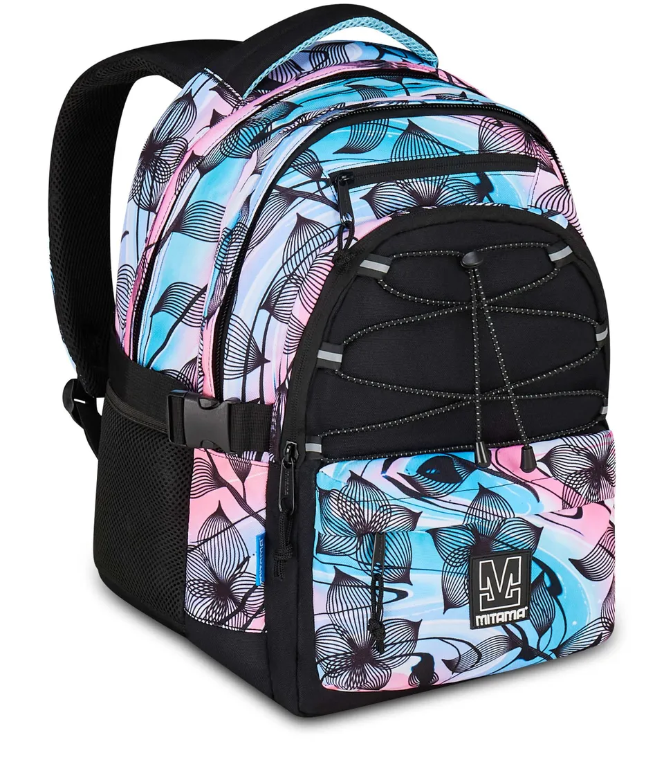mitama-bdbf-flower-breeze-celeste-zaino-scuola-triplo-scomparto-con-usb image 1
