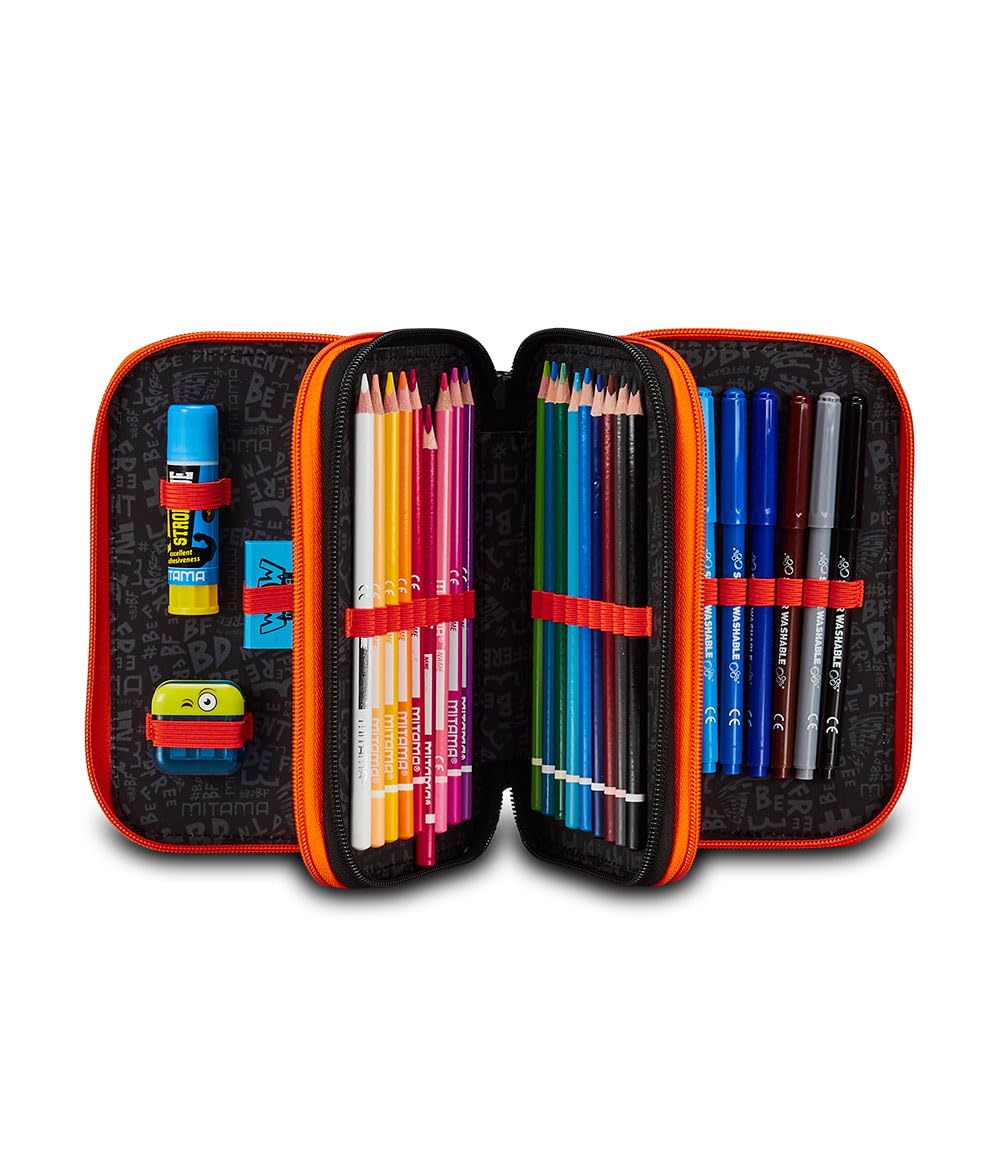 mitama-triplo-spider-king-astuccio-scuola-3-scomparti-completo-47-pz image 2