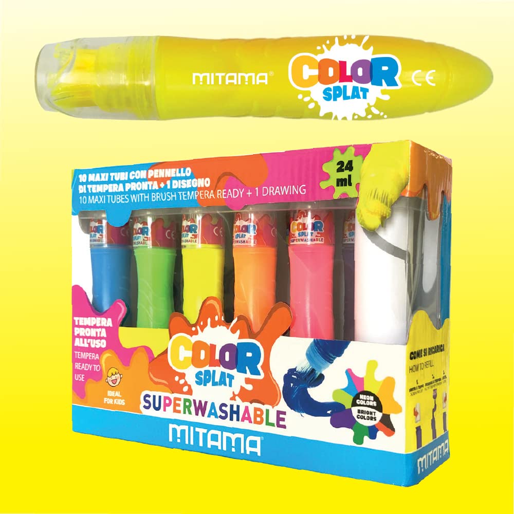 mitama-colorsplat-10-maxi-tubi-tempera-lavabile-24-ml-pennello-e-disegno image 5