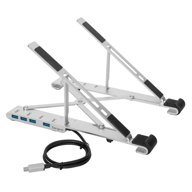 targus-supporto-portatile-con-hub-usb-a-integrato-argento image 1