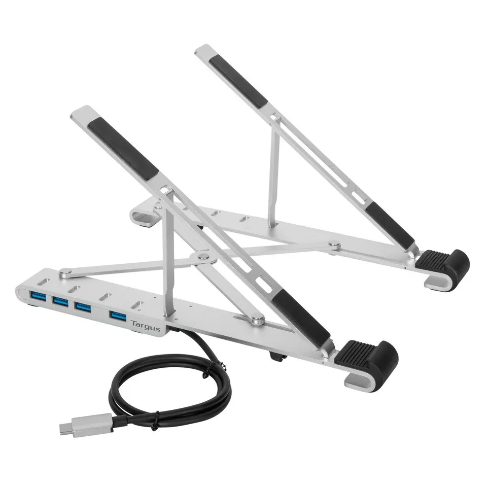 targus-supporto-portatile-con-hub-usb-a-integrato-argento image 1