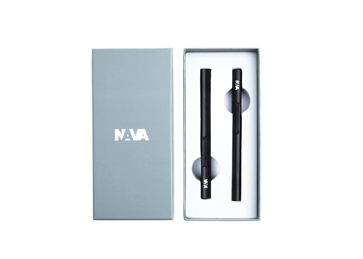 nava-design-magnetica-penna-stilografica-alluminio-blu-argento-0-6mm-11-cm image 1