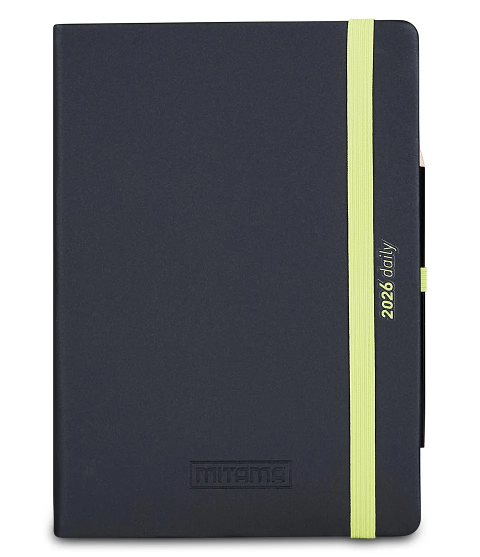 mitama-agenda-giornaliera-2026-nero-fluo-15x21-cm-copertina-rigida image 1
