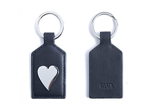 nava-design-smooth-portachiavi-pelle-cuore-blu-10-x-4-cm image 3