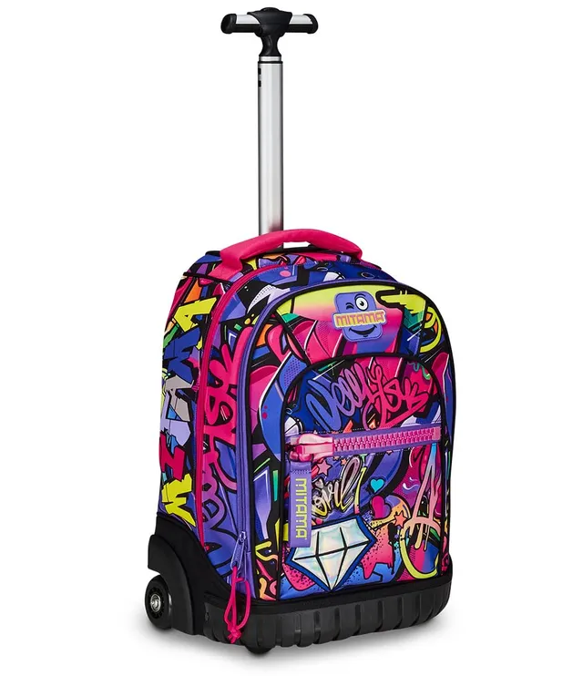 mitama-run-hip-hop-diamond-trolley-scuola-doppio-scomparto-viola-e-nero image 1