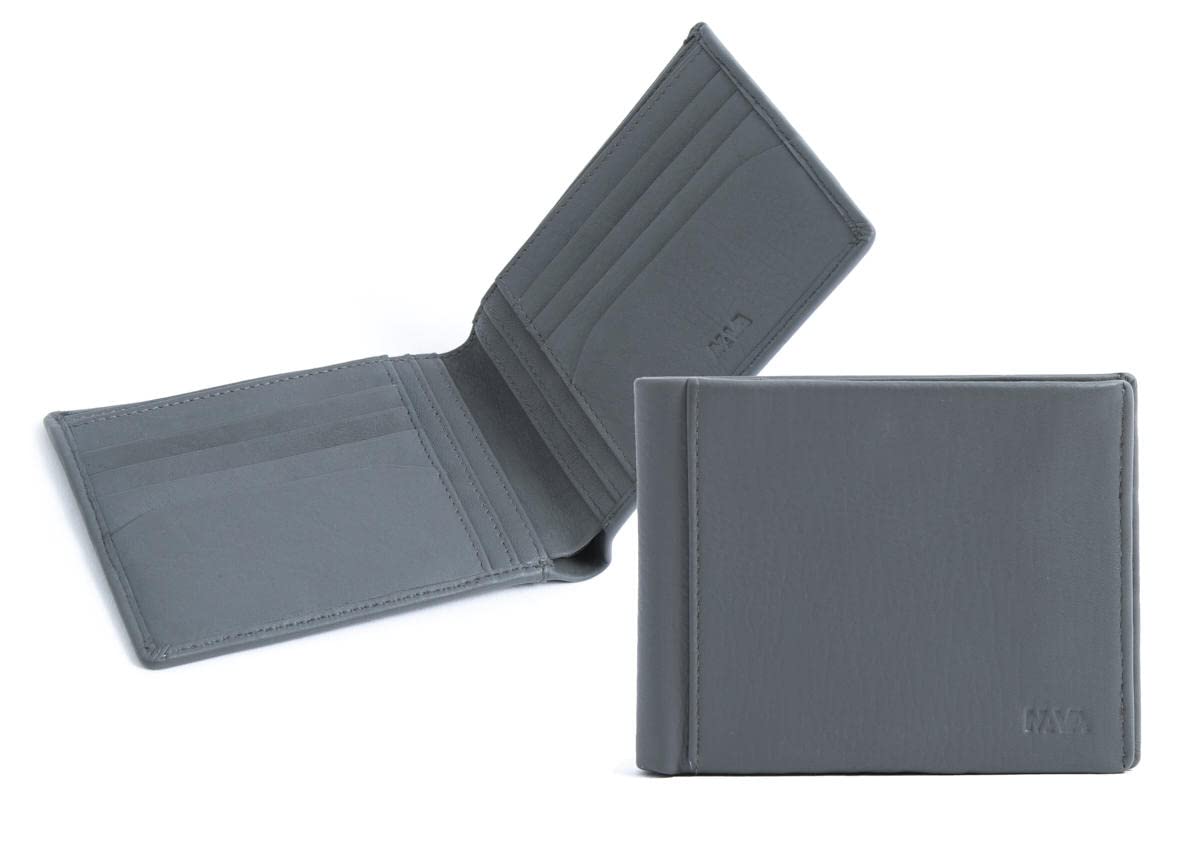nava-design-smooth-portafoglio-orizzontale-uomo-pelle-grigio-10x13-cm-8-carte image 1