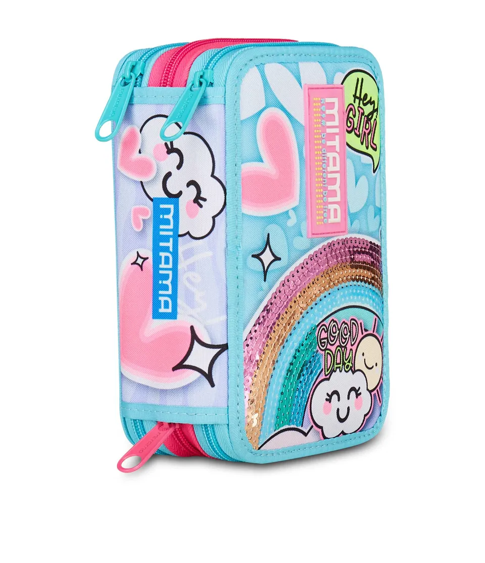mitama-super-triplo-rainbow-love-astuccio-scuola-3-scomparti-completo-47-pz image 1