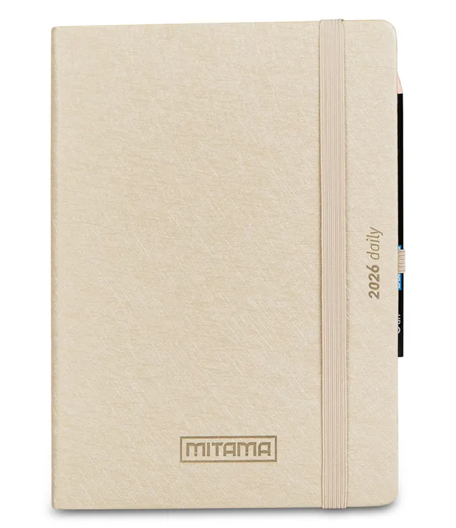 mitama-agenda-giornaliera-2026-champagne-beige-15x21-cm-con-matita image 1