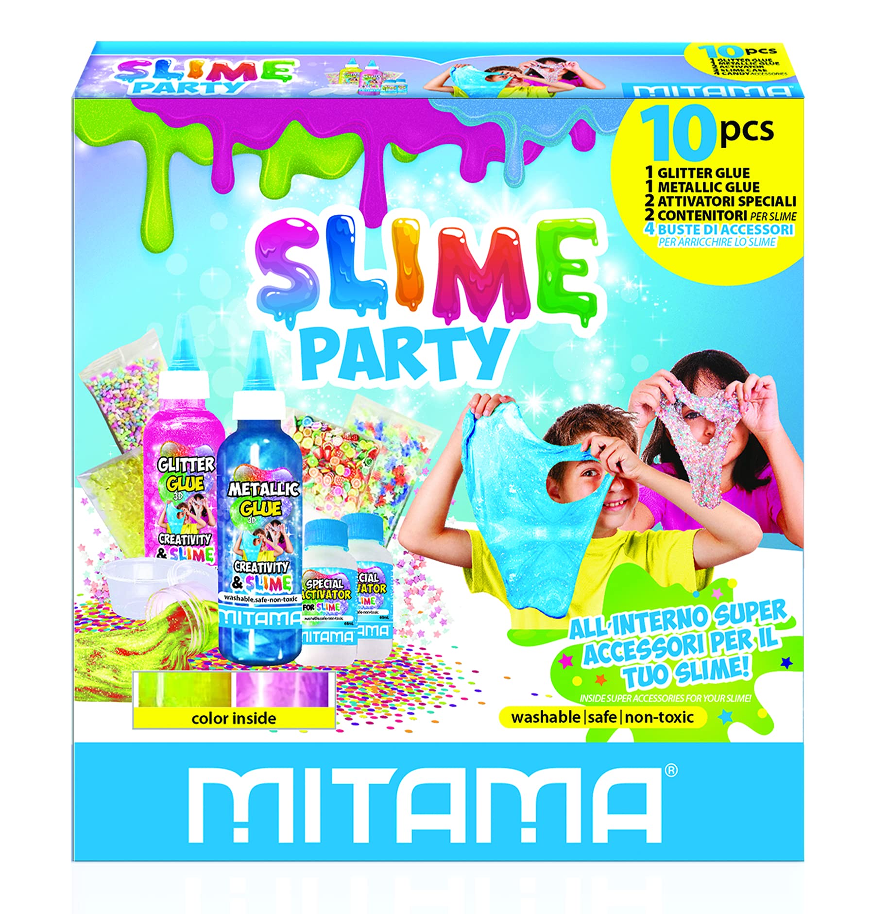 mitama-slime-party-kit-slime-10-pezzi-glitter-e-metal image 2