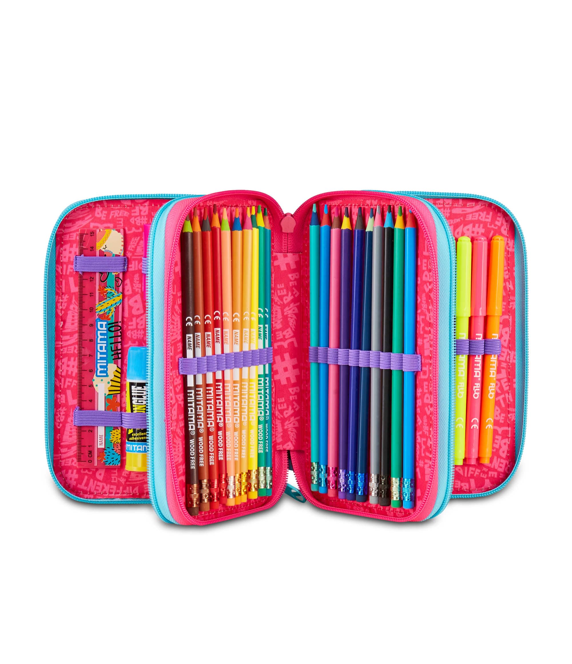 mitama-super-triplo-rainbow-love-astuccio-scuola-3-scomparti-completo-47-pz image 2