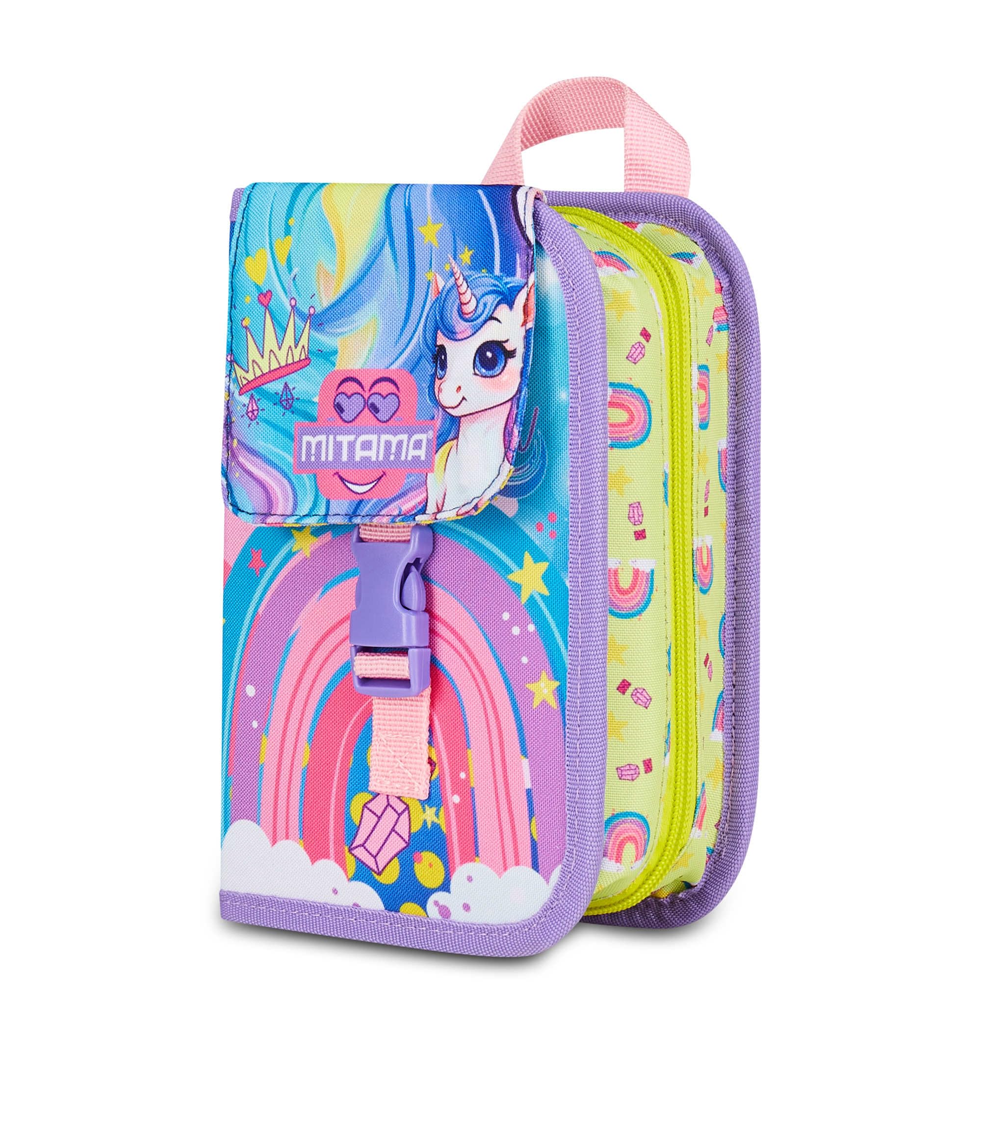 mitama-astuccio-scuola-4-zip-lilla-portapenne-triplo-scomparto-completo image 2