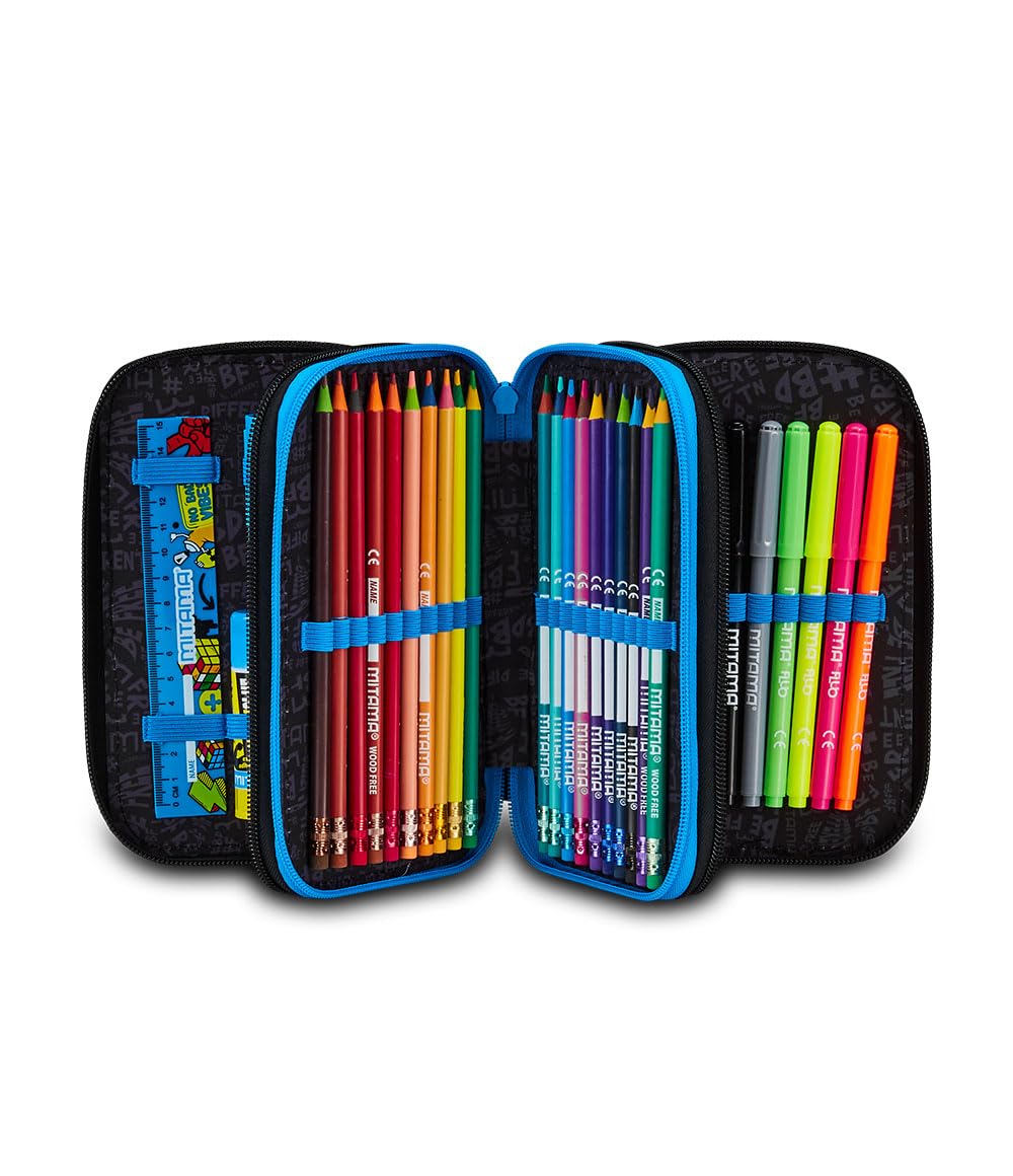 mitama-super-triplo-color-splash-boy-astuccio-scuola-3-scomparti-50-pezzi image 2