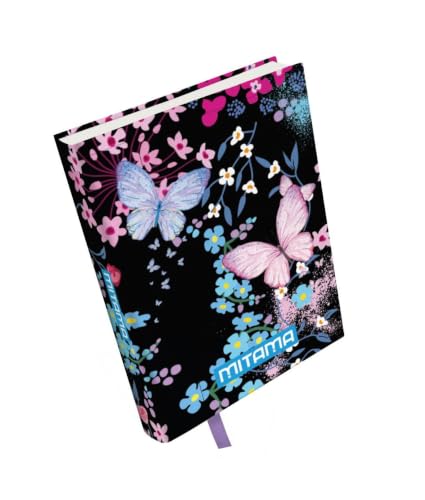 mitama-diario-scuola-bambina-10-mesi-15x20-cm-nero-fiori-con-stickers image 2