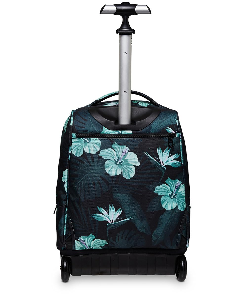 invicta-trolley-scuola-fantasy-hibiscus-azzurro-e-verde-2-in-1-con-spallacci-zai image 4