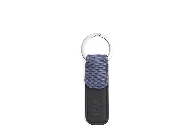 nava-design-twin-portachiavi-piatto-tessuto-melange-blu-10x3-cm image 1
