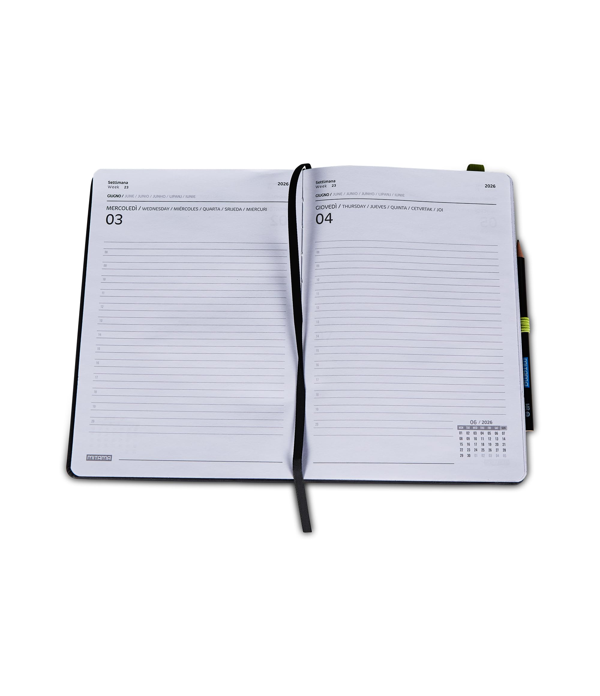 mitama-agenda-giornaliera-2026-nero-fluo-15x21-cm-copertina-rigida image 3