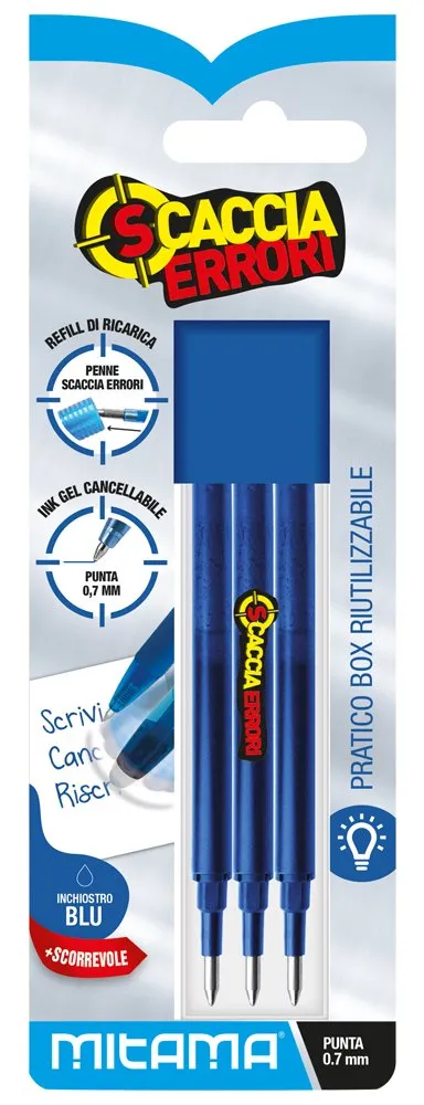 mitama-scaccia-errori-refill-penna-gel-cancellabile-blu-0-7-mm-conf-3-pz image 1