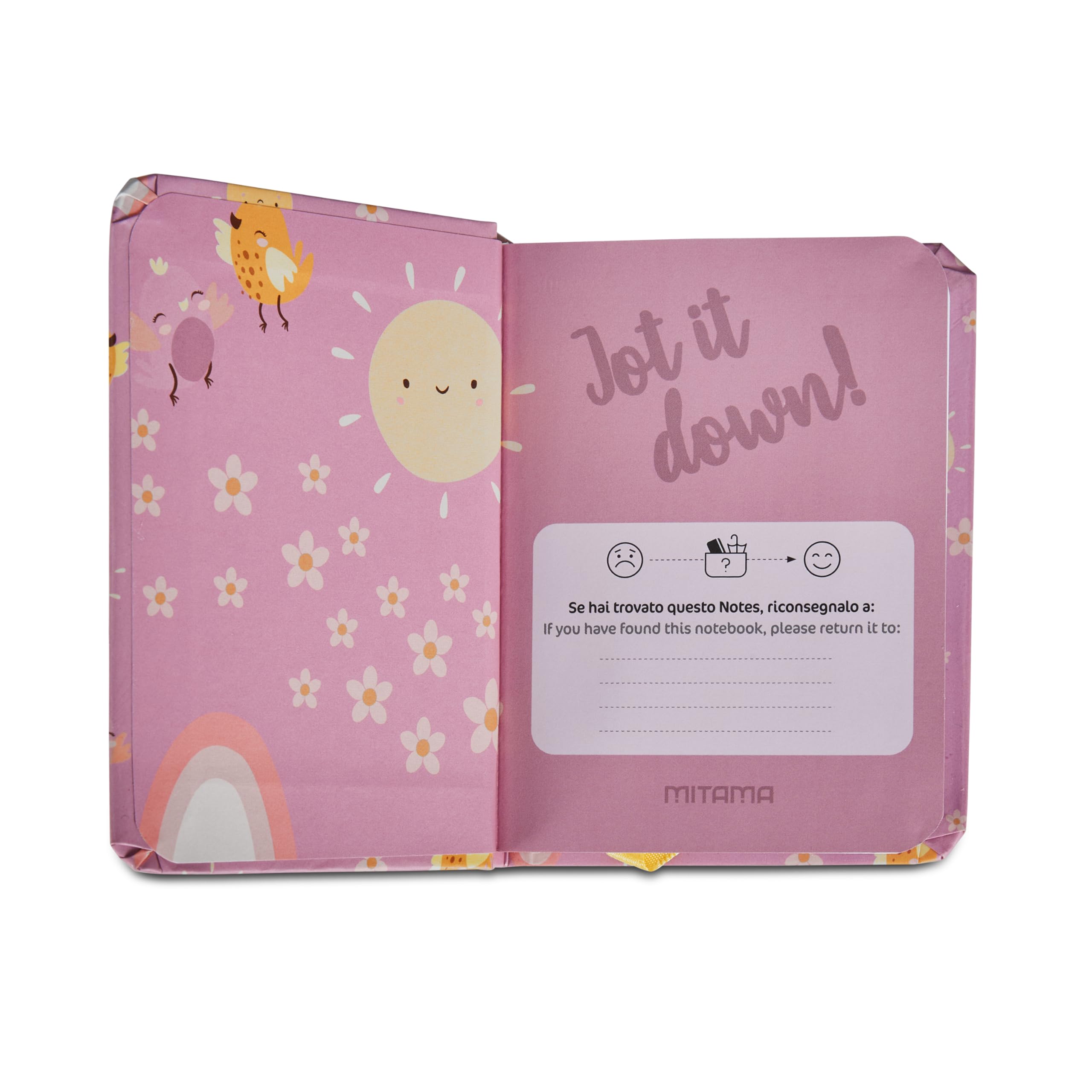 mitama-taccuino-grafica-smile-rosa-taccuino-notes-copertina-rigida-8-x-11-cm image 3