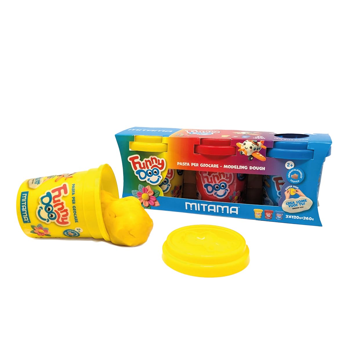 mitama-tris-funny-doo-pasta-da-modellare-3pz-rosso-azzurro-giallo image 5