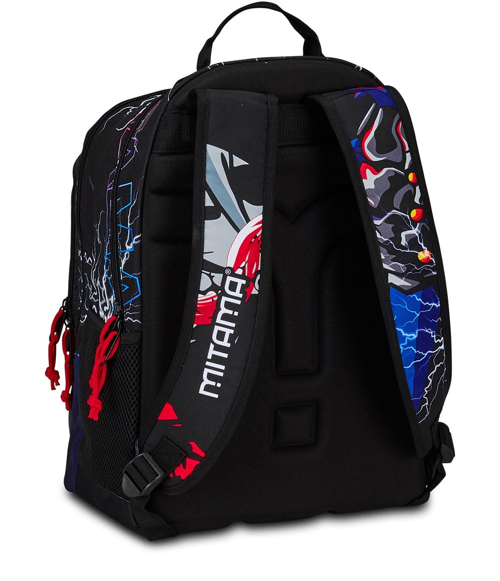mitama-new-plus-zaino-triplo-scomparto-monster-bite-nero-e-rosso-scuola-elementa image 5