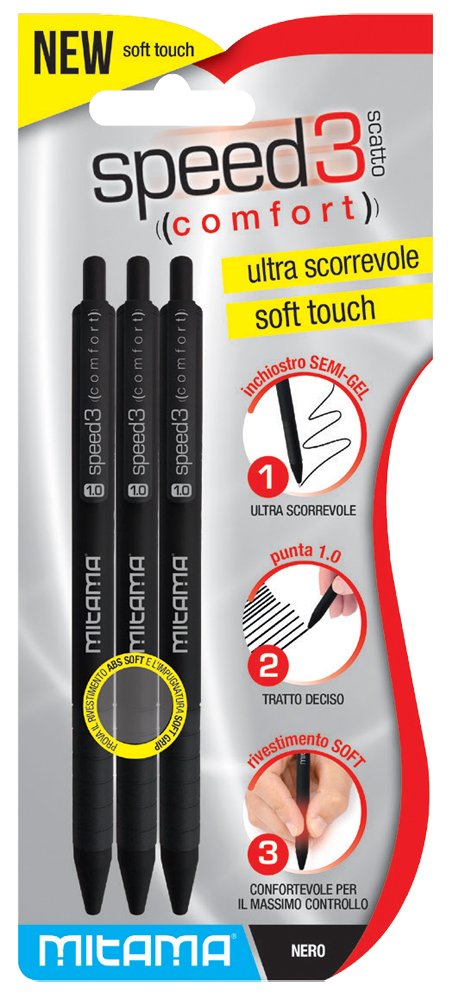 mitama-speed3-penna-a-scatto-semi-gel-1mm-nero-3-pezzi image 3