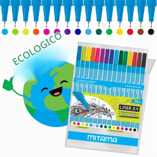 mitama-liner-0-4-fineliner-15-pezzi-colori-assortiti-con-astuccio image 7